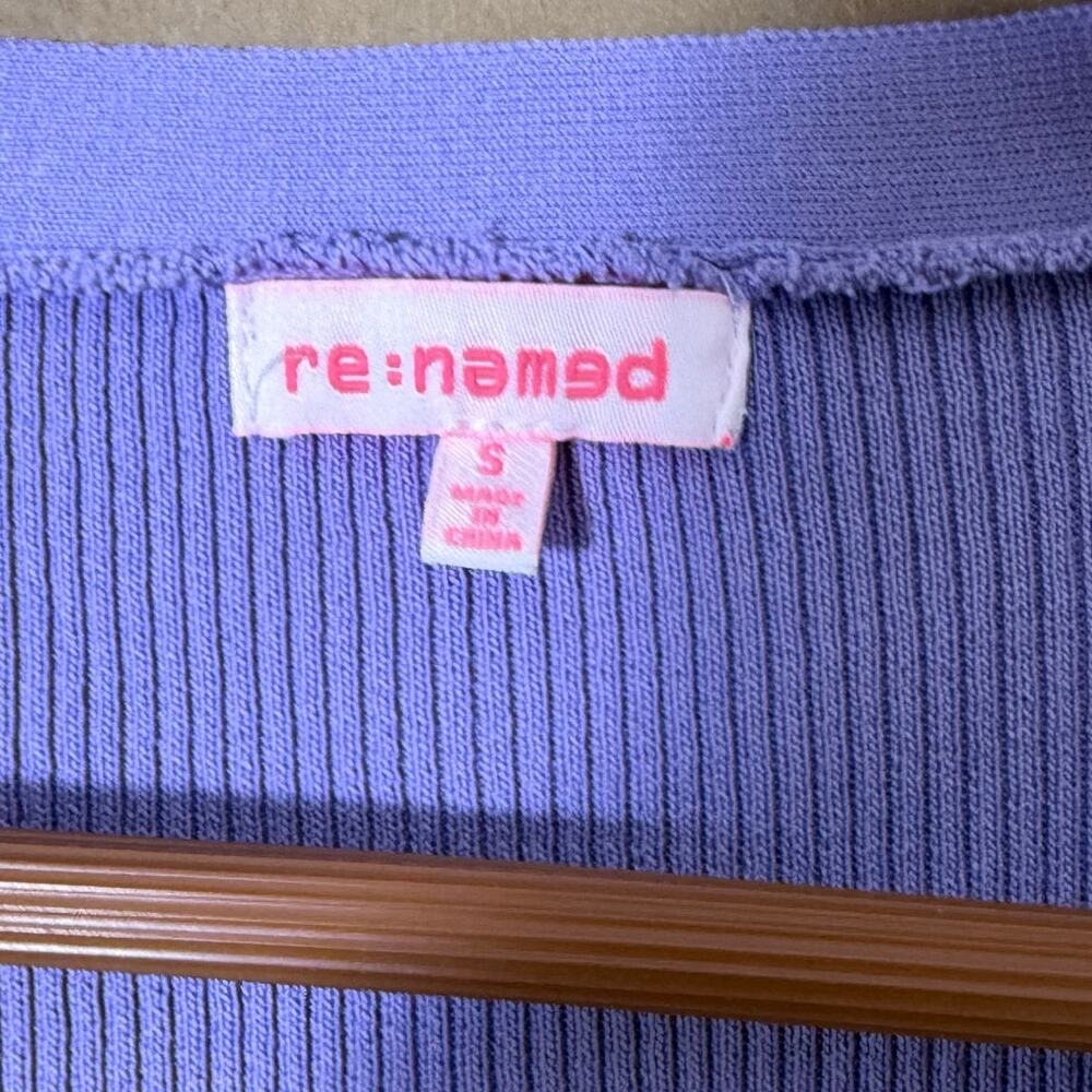 re:named Ribbed Sweater Button Front Cardigan V-Neck Long Sleeve Size Small - Picture 2 of 9